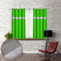 Mondo Italia Függöny a gyűrűk cirkóniával 140x160 cm világos zöld