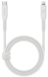 Energea Flow C94 USB-C / Lightning MFI szövet gyorstöltő- és adatkábel, 1.5m, 60W, 3A, fehér (CBL-FLCL-WHT150M) - phoner