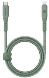 Energea Flow C94 USB-C / Lightning MFI szövet gyorstöltő- és adatkábel, 1.5m, 60W, 3A, zöld (CBL-FLCL-GRN150M)