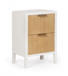 Bizzotto Comoda 2 sertare lemn alb natur Charley 40x30x60 cm (0748598) Comoda