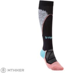 Bridgedale SKI MIDWEIGHT női térdzokni, fekete/korall (S)