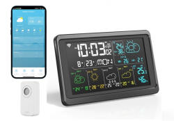 RSH RSH® Weather01 WiFi - Smart időjárás állomás. Hőm, páratartalom, 5 napos időjárás előrejelzés, UV-index, ébresztő