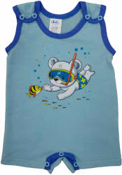 Asti Ujjatlan kisfiú napozó pamut anyagból Búvár maci mintával