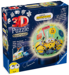 Ravensburger Puzzle 3D Ravensburger din 72 de piese - Minions, luminat (11180)