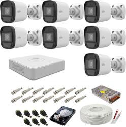 UNIVIEW Kit supraveghere complet audio-video UNIVIEW, 7 camere, 2 MP, IR 20M