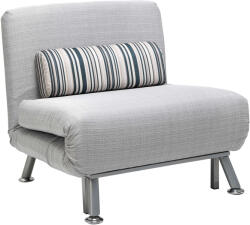 Homcom vas- és pamut fotelágy, csíkos párnával, 75x70x75cm, Szürke