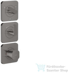 Hansgrohe AXOR CITTERIO C termosztátos falsík alatti kád /zuhany csaptelep rombuszmetszéses fogantyúval, polírozott fekete króm 49711330 (49711330)