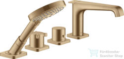 Hansgrohe AXOR Citterio E 4 üléses termosztátos kádtöltő csaptelep zuhanyszettel, szálcsiszolt bronz 36410140 (36410140)