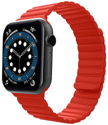 iUni Curea iUni compatibila cu Apple Watch Ultra/SE/8/7/6/5/4/3/2/1, 42mm, Silicon Magnetic, Red (516139)