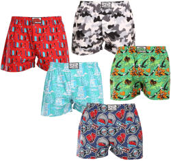 Styx 5PACK férfi bő szárú boxeralsók Styx art klasszikus gumipánt többszínű (5A1476779) L