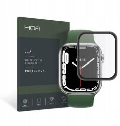 Hofi Hybridpro Apple Watch 7 (45mm) Glass Screen teljes kijelzős edzett üvegfólia (tempered glass), 9H keménységű, fekete