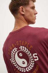 PUMA pamut póló PUMA X STAPLE bordó, férfi, nyomott mintás - burgundia XL