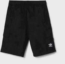 adidas Originals gyerek rövidnadrág CARGO SHORTS fekete, sima, állítható derekú, IW3501 - fekete 176