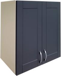International Service Pescara, Corp superior 80cm , Vanilie/usi MDF Negru, 80x32x72cm