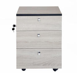 International Service Rollbox 3 sertare cu yala, pal Sonoma/ cant negru , 44 x 52 x 61 cm Dulap arhivare