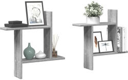 vidaXL 2 db szürke sonoma színű szerelt fa fali polc 50 x 12 x 50 cm (853259) - balena