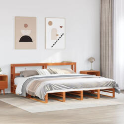 vidaXL viaszbarna tömör fenyőfa ágy matrac nélkül 180 x 200 cm (3306506) - balena