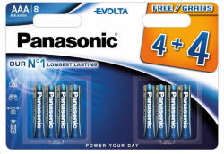 Panasonic Baterii alcaline PANASONIC EVOLTA Platinum LR03EGE / 8BW 4 + 4F AAA 1.5V (Blister 8buc) (80266401)