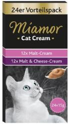 Miamor Cat Cream Snack crema pentru pisici, cu malt si branza 24 x 15 ml