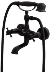 Gamma Retro Kádtöltő Csaptelep Zuhanyfejjel - Fekete (BROW-BK)