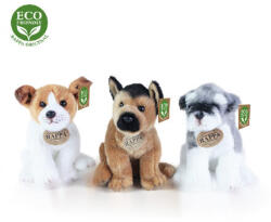 Rappa Câine de pluș 3 specii, jack russell, schnauzer și ciobanesc german șezând, 20 cm ECO-FRIENDLY (183117)