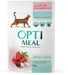 Kormotech Optimeal Cat - Hrana umeda super-premium - Vitel si Merisoare - 85g