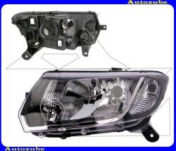 DACIA LOGAN 2 2012.10-2017.08 /L52/ Fényszóró bal (H4/W21/5W) nappali fénnyel, fekete házas (kézi állítású) DEPO 551-1198L-LD-E2