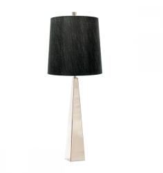 Elstead Lighting Veioză Ascent ASCENT-TL-PN-BK, 1xE27, H: 73 cm, metal nichel, textil negru (ASCENT-TL-PN-BK)