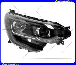 RENAULT MEGANE 4 2016.03. -2020.09 Fényszóró jobb (H7/H7/LED) alul nappali fénnyel, fekete betéttel, motor nélkül DEPO 551-11AER-LDEM2