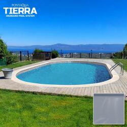 Pontaqua TIERRA CLOUD POOL süllyesztett ovális medence 6, 0 x 3, 0 x 1, 5 m, szürke színű fóliával (MPA 226)