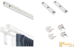  (6 szín 16 méret) Motivo kétsoros függöny karnis szett(1.5méter). Függönytartó karnis, mennyezeti tartóval - 02 Greige