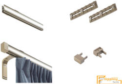  (6 szín 16 méret) Motivo egysoros függöny karnis szett(2.25méter). Függönytartó karnis mennyezeti tartóval- 03 Royal-bronz