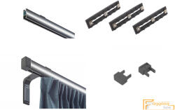  (6 szín 16 méret) Motivo Premium egysoros függöny karnis szett(3.5méter). Függönytartó karnis mennyezeti tartóval- 07 Antracit