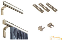  (6 szín 16 méret) Motivo egysoros függöny karnis szett(2.75méter). Függönytartó karnis mennyezeti tartóval- 03 Royal-bronz