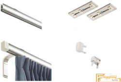  (6 szín 16 méret) Motivo egysoros függöny karnis szett(6méter). Függönytartó karnis mennyezeti tartóval - 02 Greige