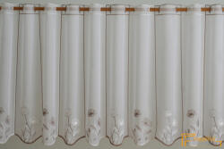(3 méret) Hímzett vitrage függöny-Caffe latte-60cm