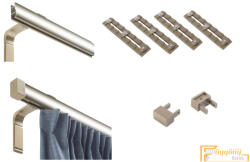  (6 szín 16 méret) Motivo egysoros függöny karnis szett(5méter). Függönytartó karnis mennyezeti tartóval- 03 Royal-bronz