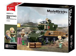 Sluban Army - 2 az 1-ben M4A3 Sherman közepes harckocsi építőjáték készlet (M38-B1110)