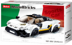 Sluban Model Bricks - Olasz fehér sportkocsi építőjáték készlet (M38-B0957)