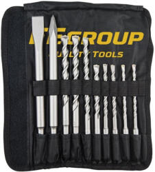 FF GROUP TOOLS 43409 - SDS Plus készlet, 10db-os - 2db-6x160, 2db-8x160, 10x160 10x210, 12x210, 14x210+vésők (43409)