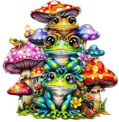 Woodbest Béka család - különleges fa kirakó 190db /29cm x 28cm/