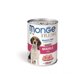 Monge Fresh Chunks Adult - Hrana umeda super-premium - Porc - Pachet 4 X 400 gr