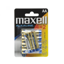 Maxell Tartós Ceruza elem Alkaline - AA 4+2 ajándék Maxell (18732)