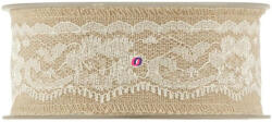 Decoration & Design Szalag csipkével textil 40mmx10m natúr (PV3847C)