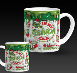 Deconline Customs 3D mintás karácsonyi bögre 3D pufi hatású "In my Grinch ERA (DO129134)