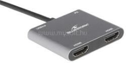 Bluestork USB Hub - HUB-DUO-HDMI (USB3.0, USB-C to 2xHDMI + USB-C, 4K@30Hz, szürke) (HUB-DUO-HDMI) (HUB-DUO-HDMI)