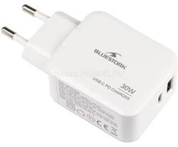 Bluestork Telefon töltő - PW-NB-30-C-A/2 (USB-C, USB-A, 30W, fehér) (PW-NB-30-C-A/2) (PW-NB-30-C-A/2)
