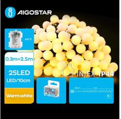 Aigostar B. V. Aigostar-LED Karácsonyi kültéri lánc 25xLED/3xAA/8 funkció 2, 8 m IP44 meleg fehér B10303K4F (AI1145)