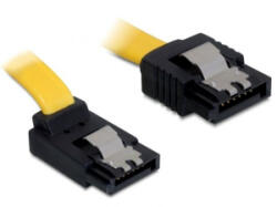 Delock DL82812 SATA 6 Gb/s sárga felfele / egyenes csatl. (fémlappal) 70 cm-es összekötő kábel