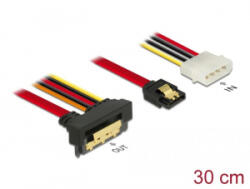 Delock SATA-kábel 6 Gb/s, 7 tűs csatlakozó + 4 tűs Molex-csatlakozó > 22 tűs SATA-csatlakozó (85231)